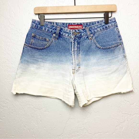 Vintage 90's Unionbay Ombre Bleached High Rise Shorts sz 7 - Picture 1 of 5
